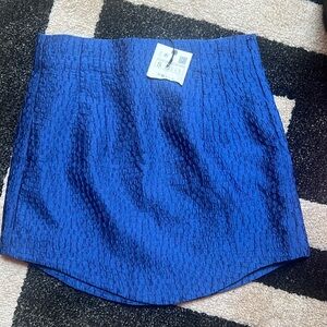 NWT Zara Royal Blue Curved Hem Mini Skirt